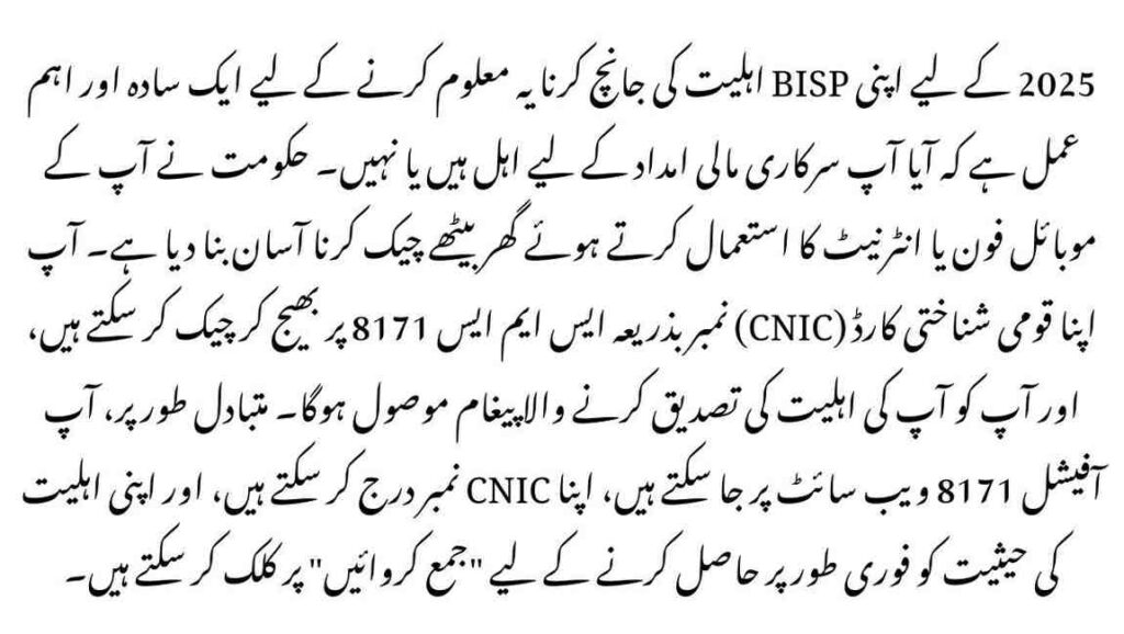 Check Your BISP Eligibility for 2025